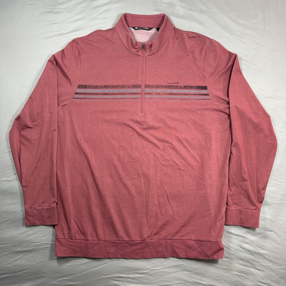 Travis Mathew In The Line Up 1/4 Zip Pullover Mens XXL Red Golf Athleisure